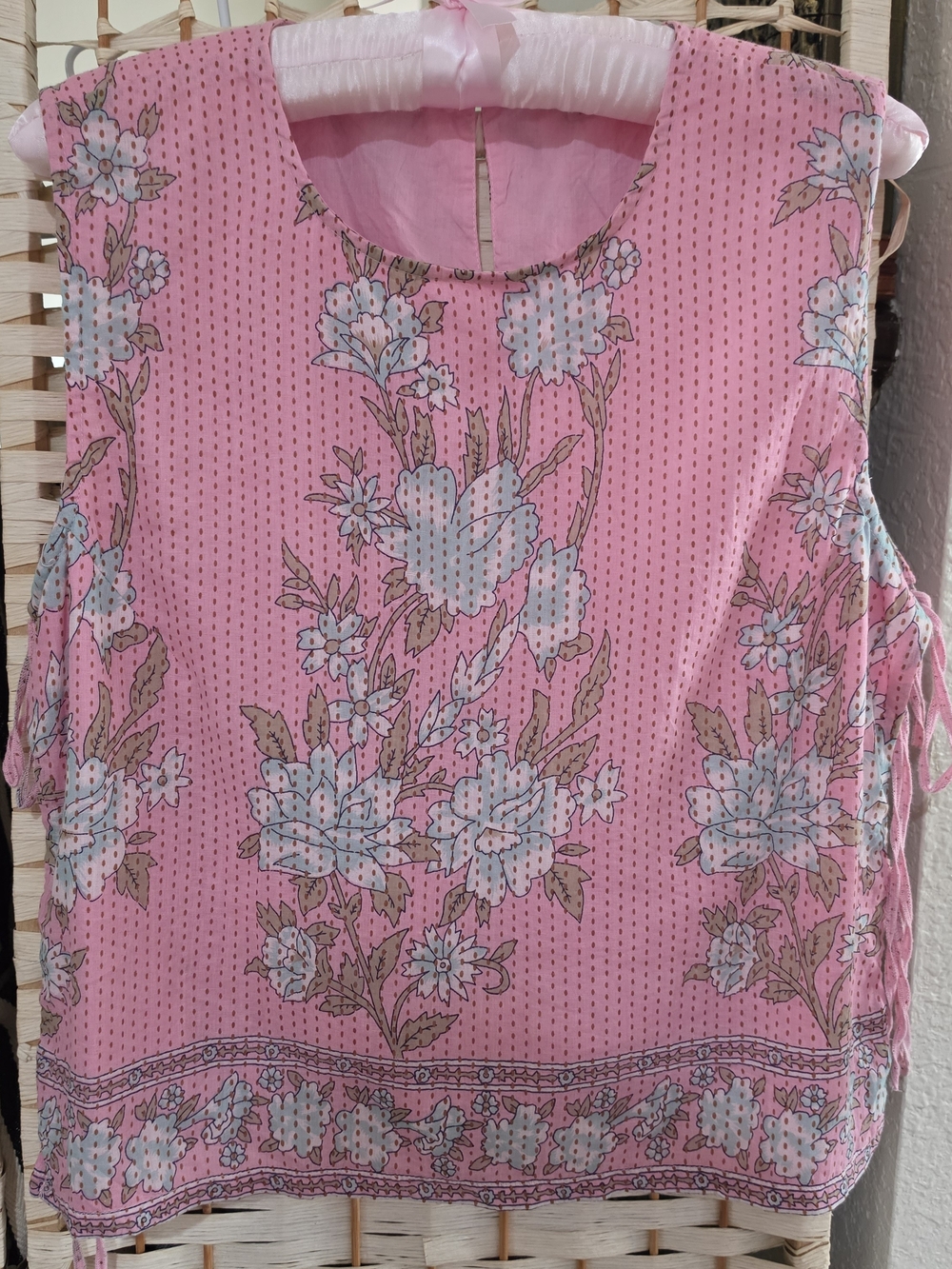 Free People Pink Floral Sleeveless Tunic